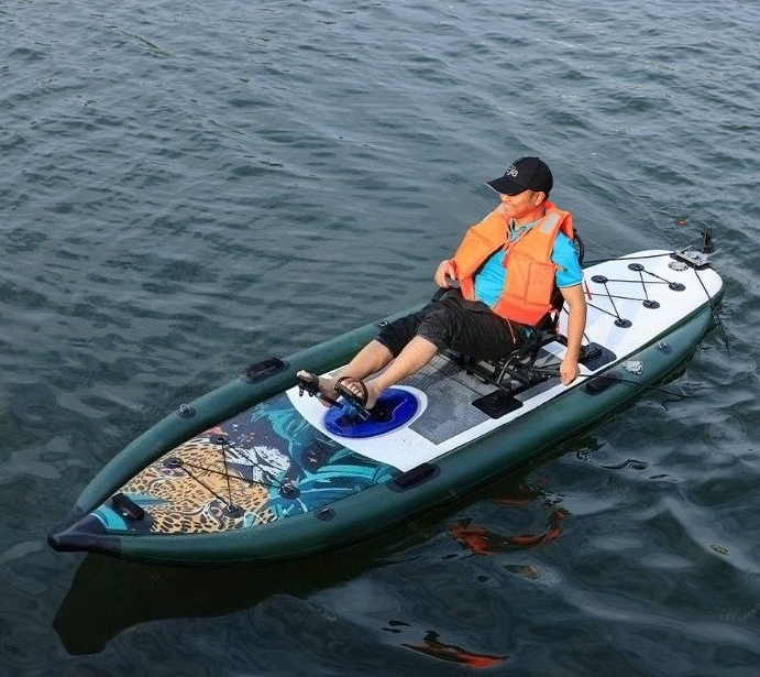 Fishing Kayak Pedal Drive - Kayak profesional inflable para una persona,