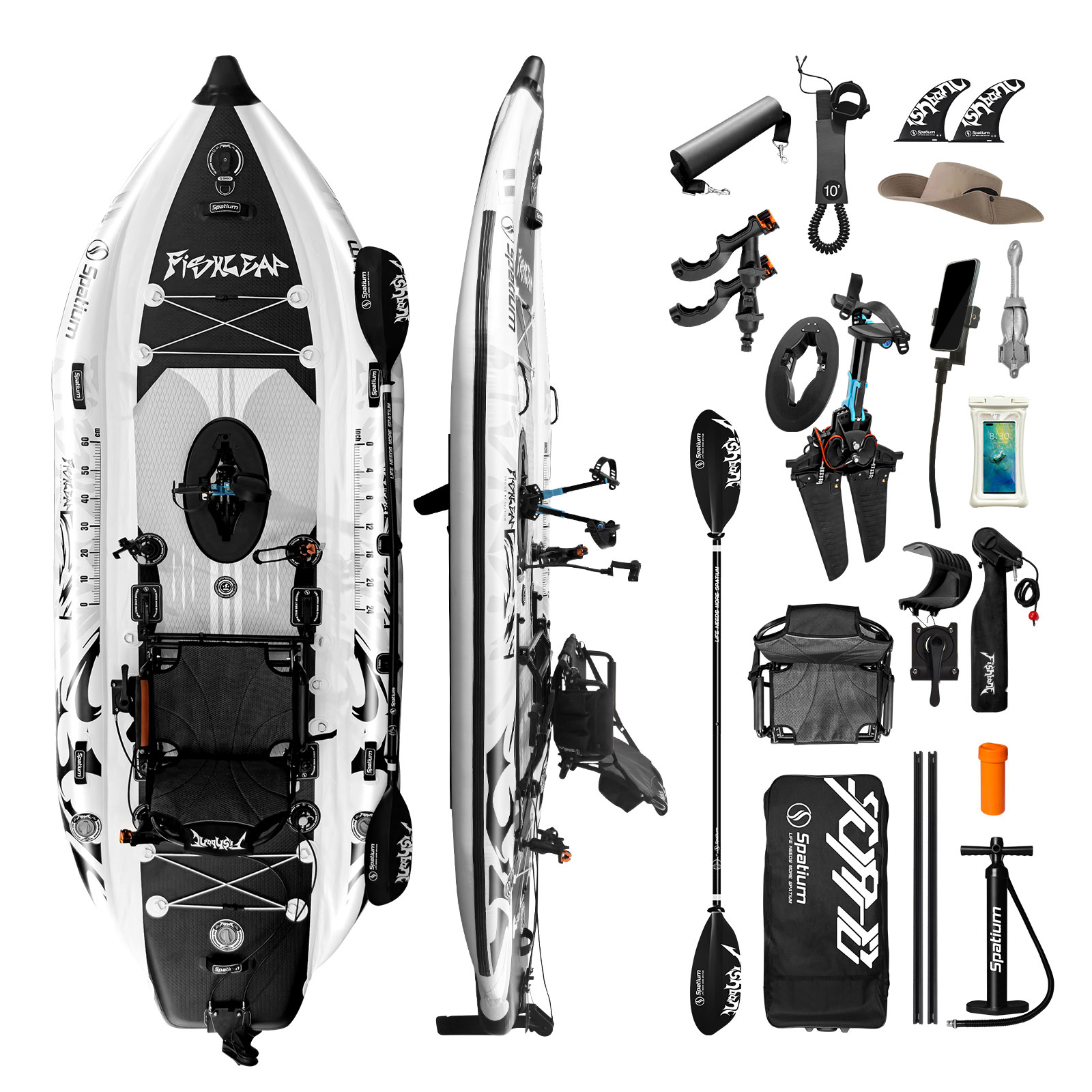 Fishing Kayak Pedal Drive - Kayak Inflable Spatium de 11.5 pies
