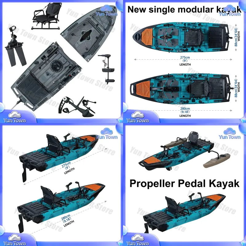 Fishing Kayak Sit In - Kayak modular de 9.5 pies, tipo