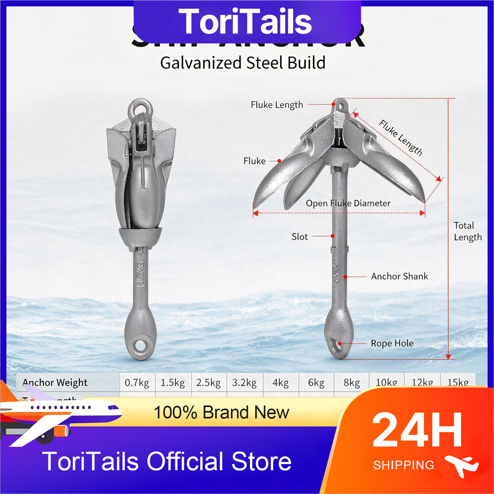 Ancla Plegable KOETSU de 0.7kg - Fishing Kayak Anchor reseña y precio